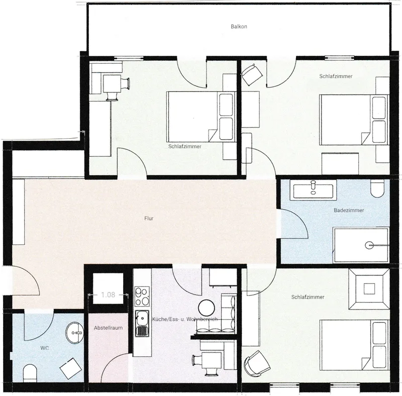 Grundriss der Ferienwohnung 3